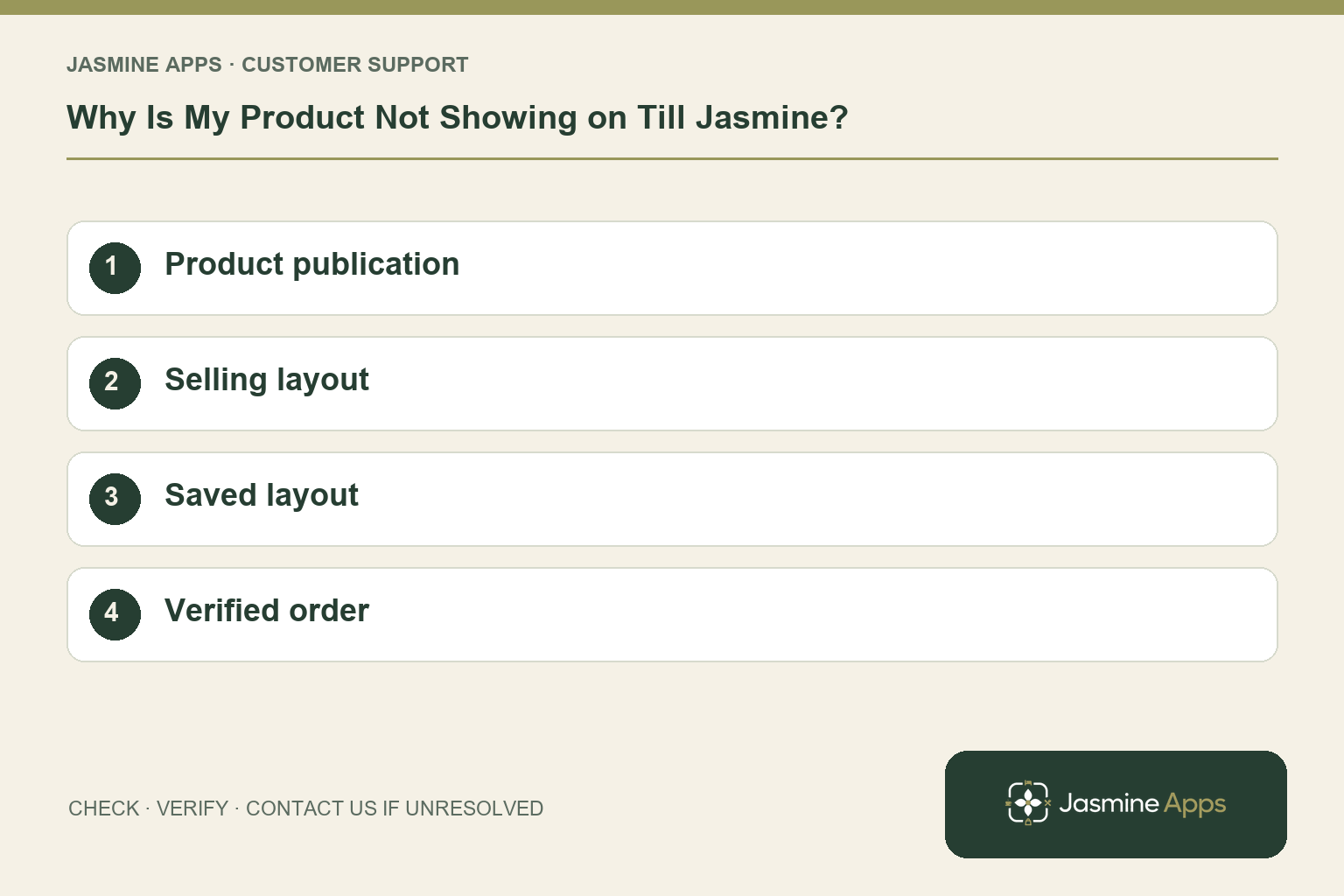 Why Is My Product Not Showing on Till Jasmine?