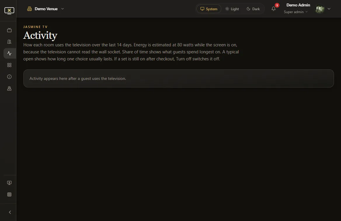 activity — existing dark-mode demo capture.
