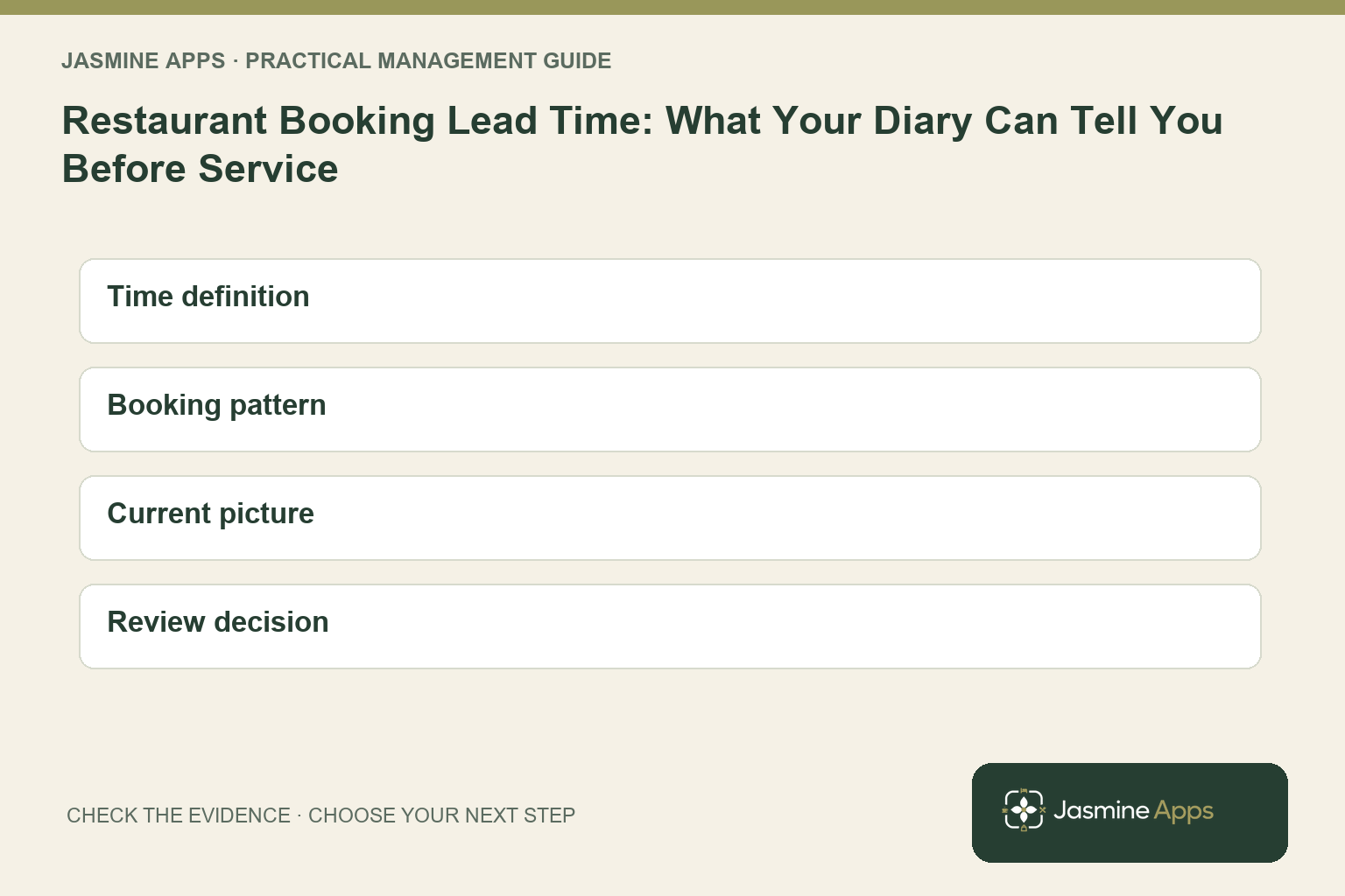 Restaurant Booking Lead Time: What Your Diary Can Tell You Before Service