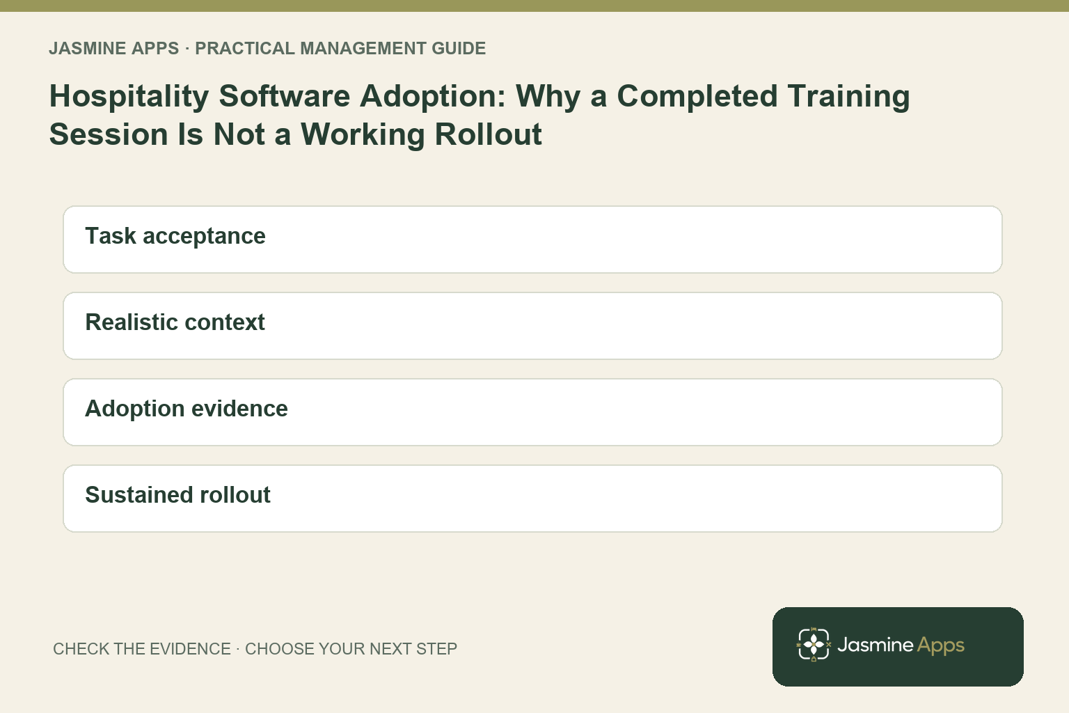 Hospitality Software Adoption: Why a Completed Training Session Is Not a Working Rollout