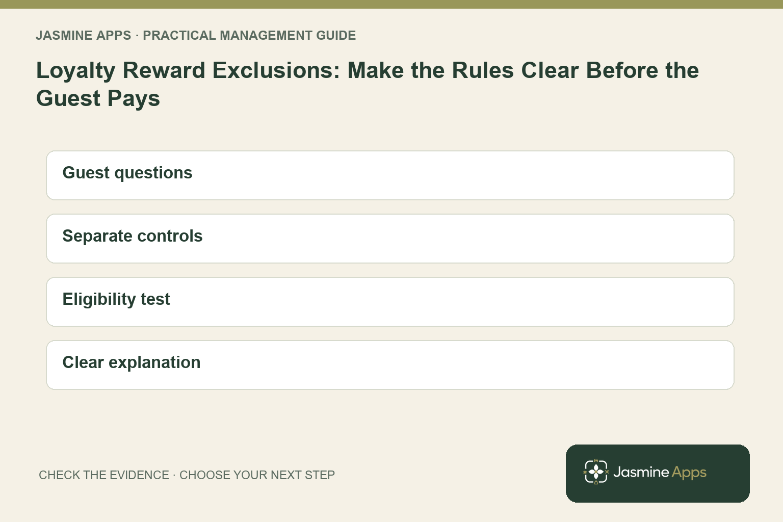 Loyalty Reward Exclusions: Make the Rules Clear Before the Guest Pays