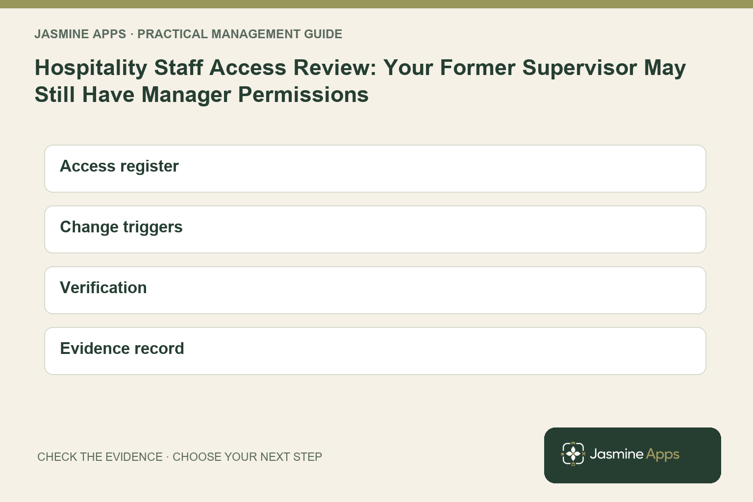 Hospitality Staff Access Review: Your Former Supervisor May Still Have Manager Permissions
