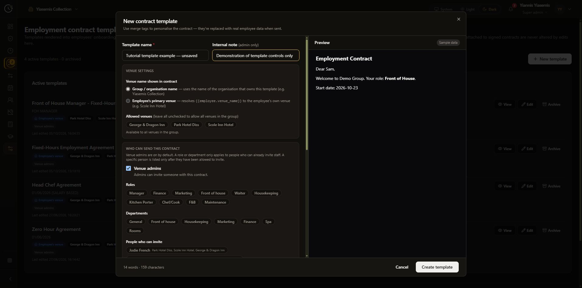 Contracts Format Example Picture Clock Jasmine contract templates: editor and preview guide | Jasmine Apps