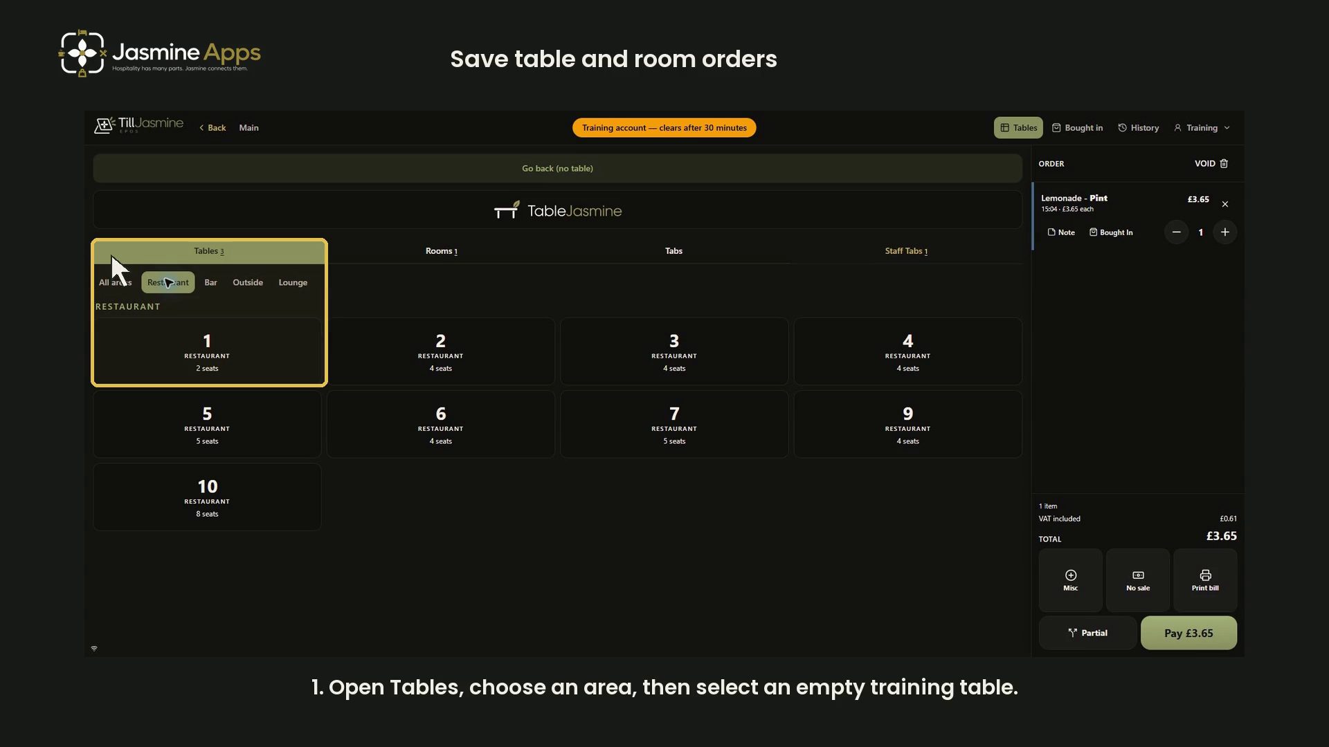 Till Jasmine: save and reopen table and room orders