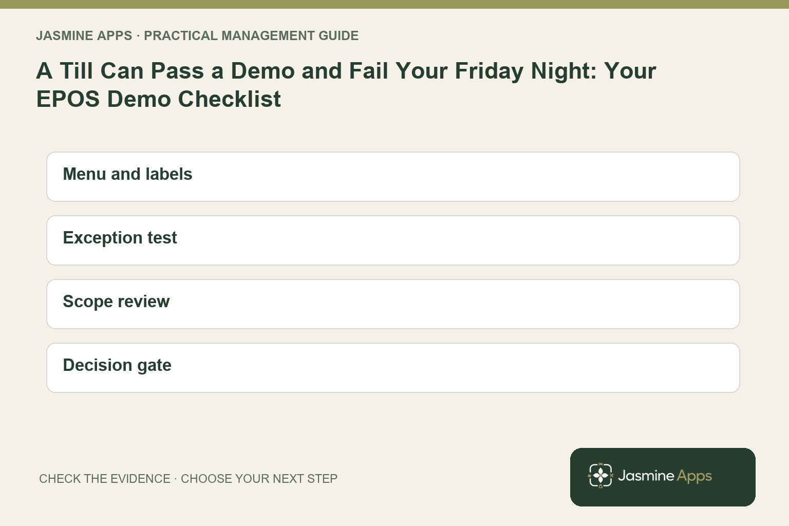 A Till Can Pass a Demo and Fail Your Friday Night: Your EPOS Demo Checklist