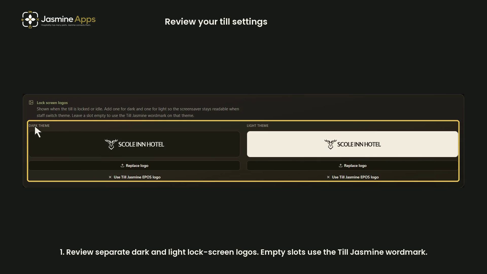 Till Jasmine: review trading day, lock screen and service charge