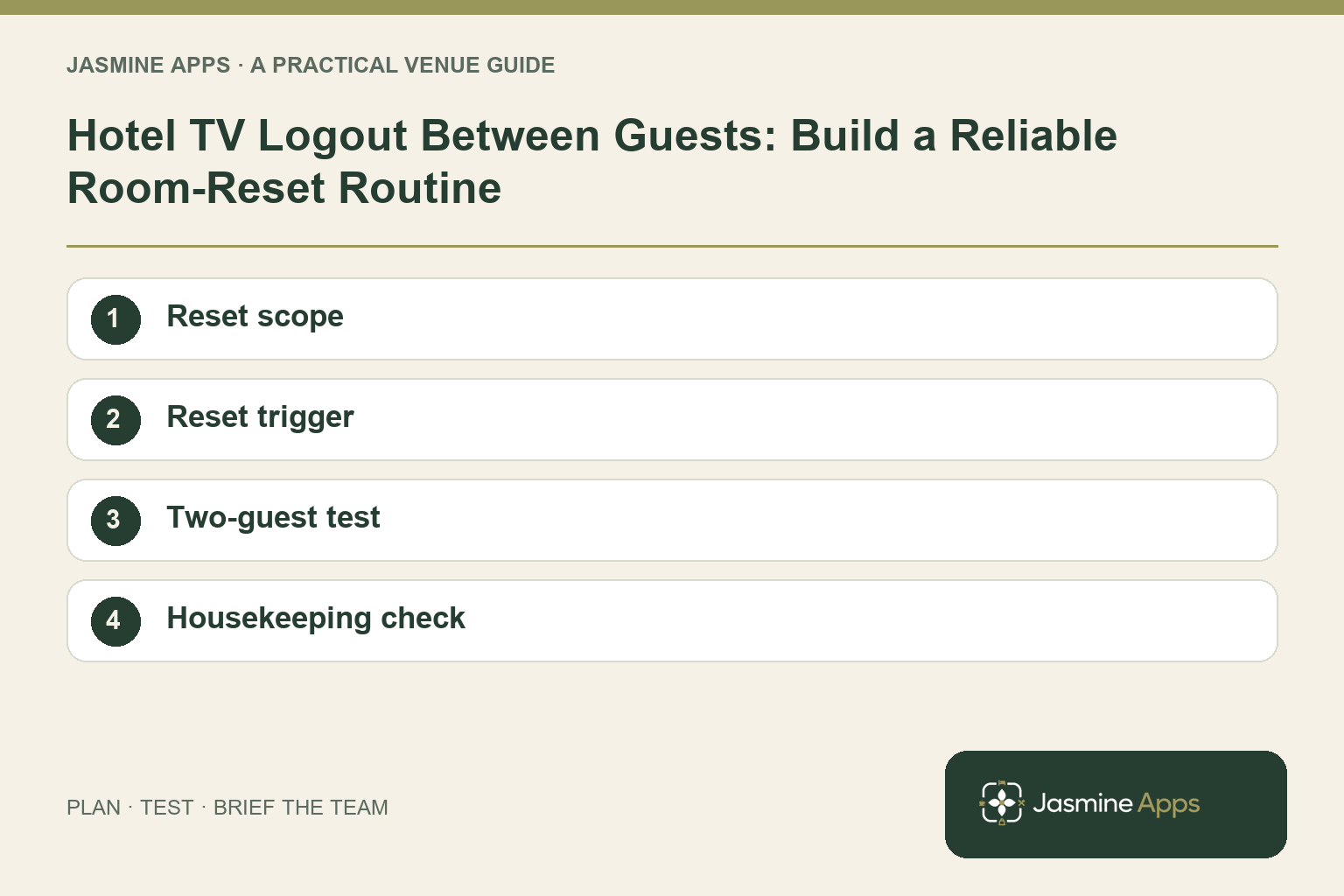 Hotel TV Logout Between Guests: Build a Reliable Room-Reset Routine